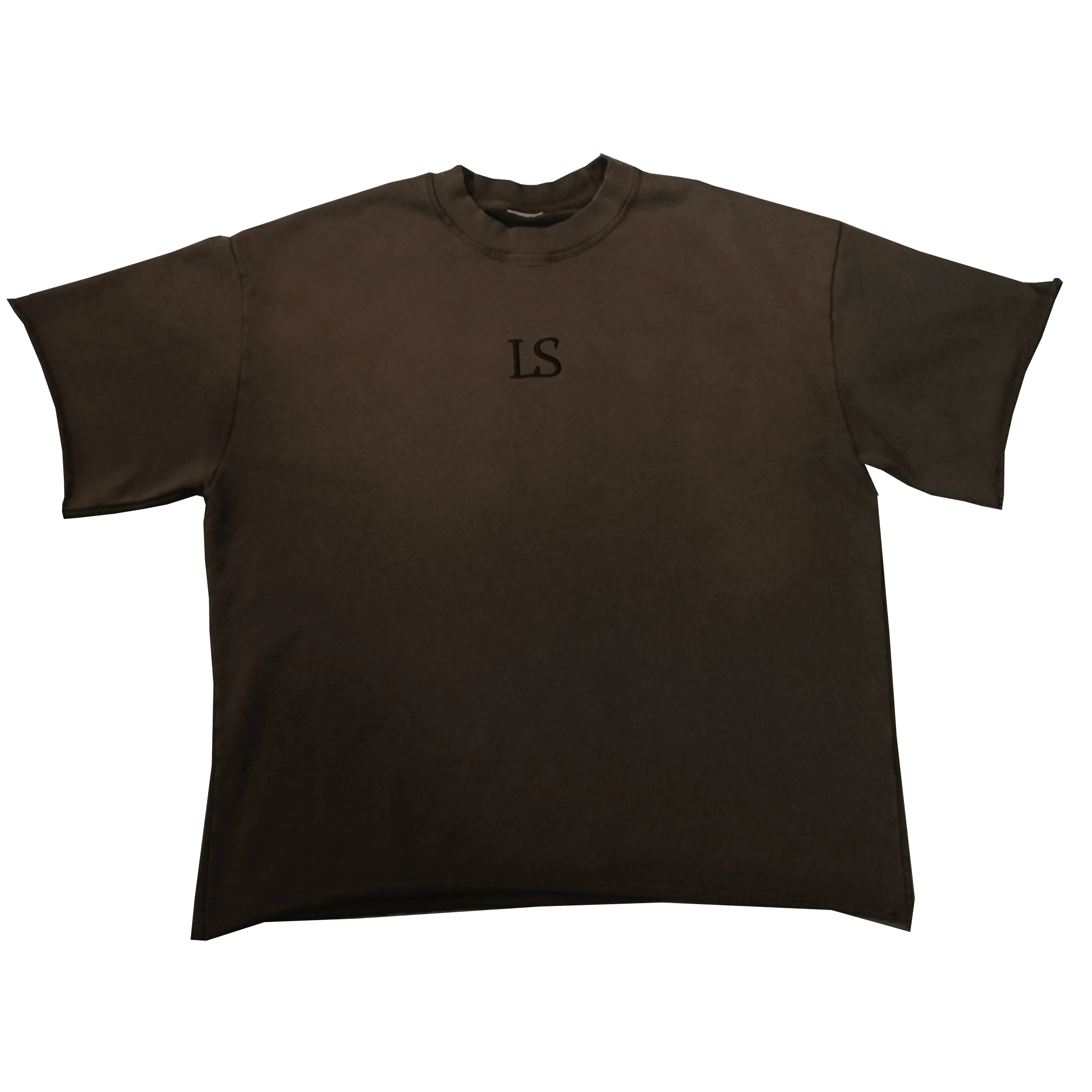 Brown t-shirt with 'LS' logo on a white background